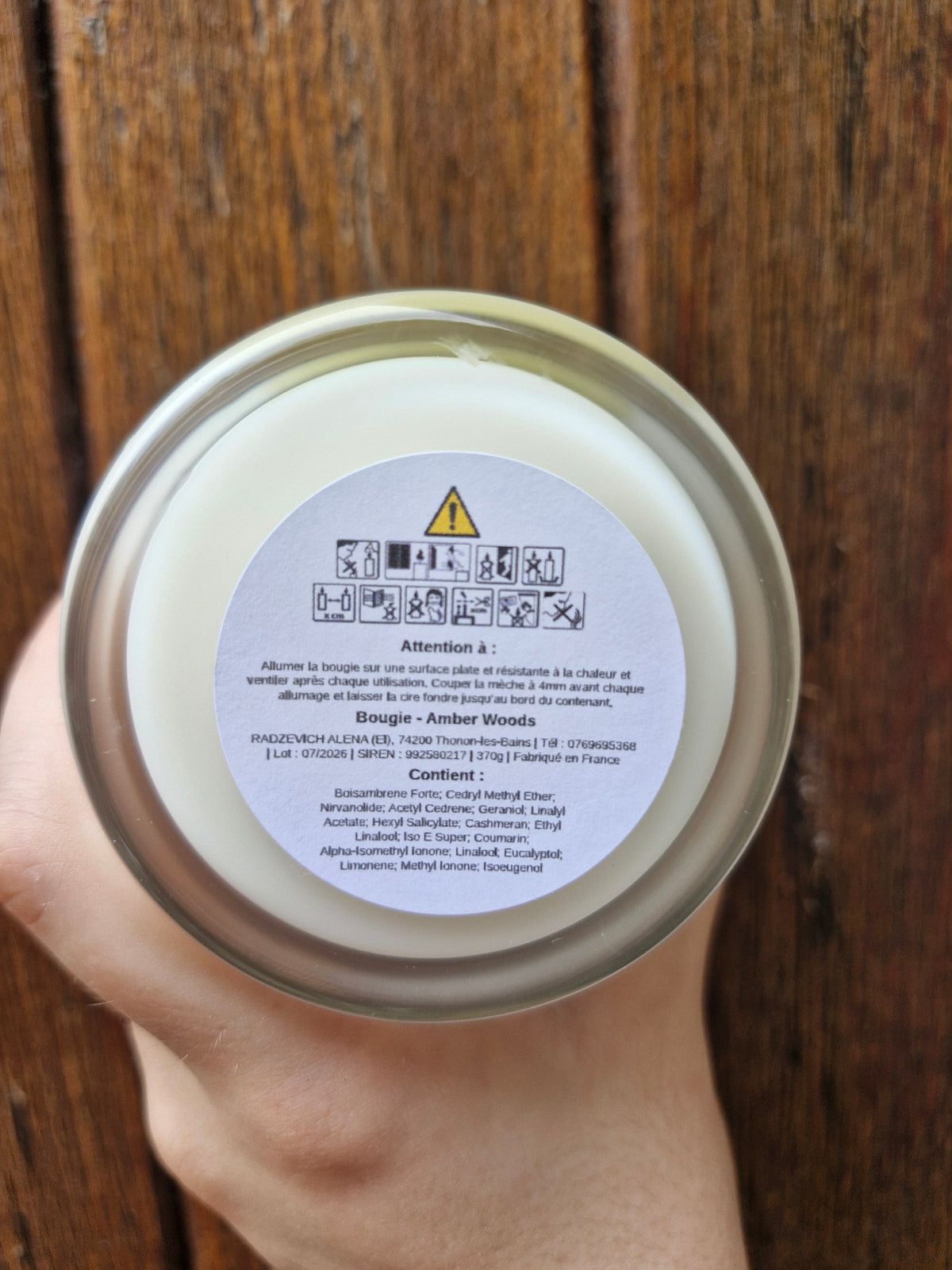 Bougie parfumée Amber Woods – 370 g