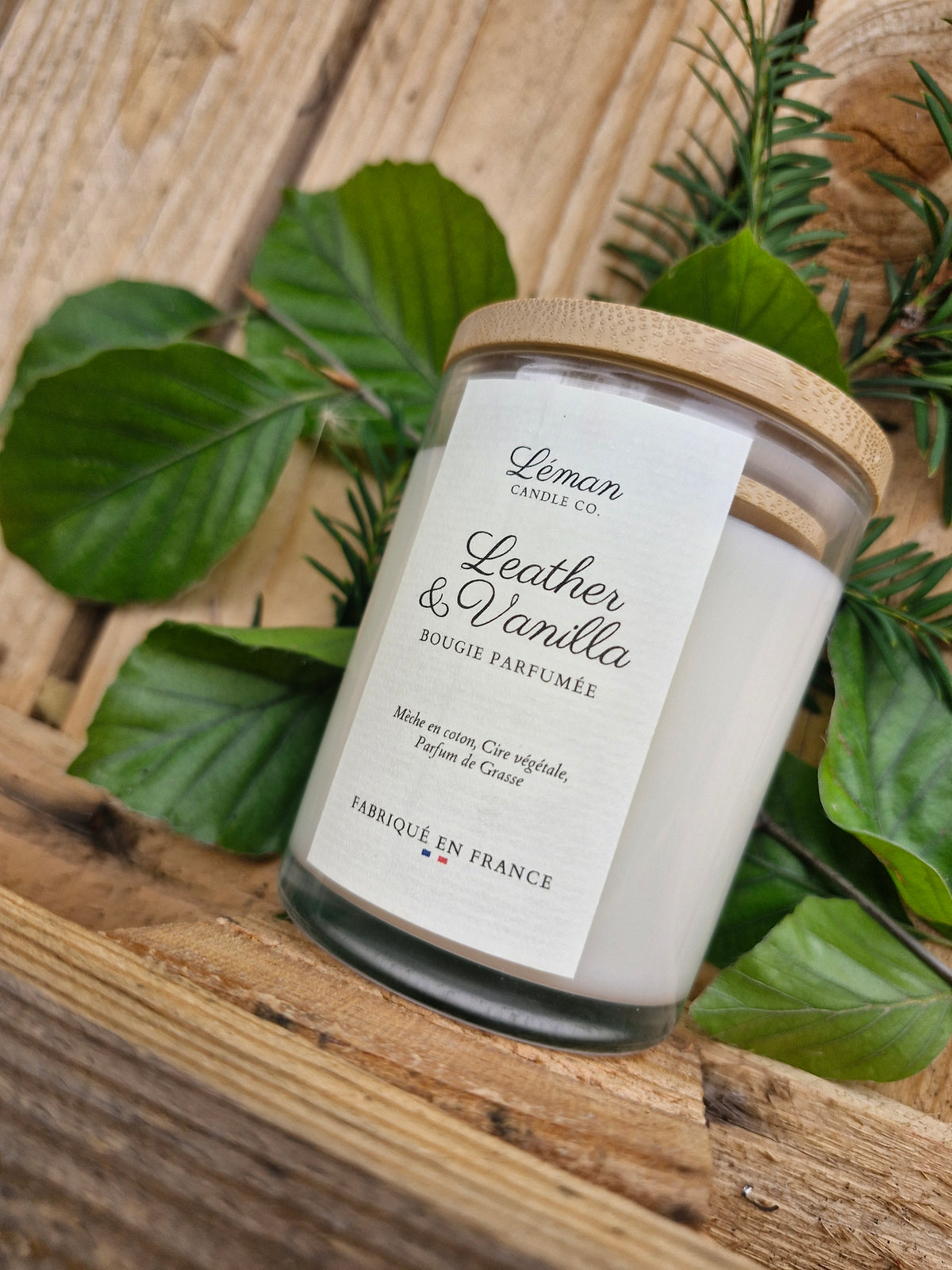 Bougie parfumée Cuir & Vanille - 370g