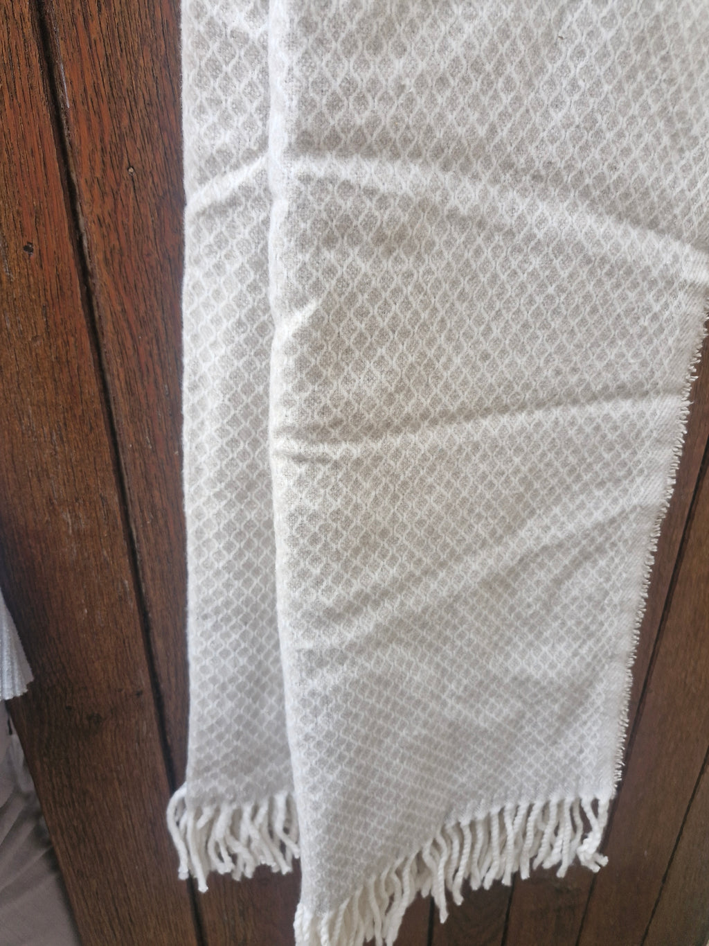 Plaid Coast beige à franges – 130 × 170 cm