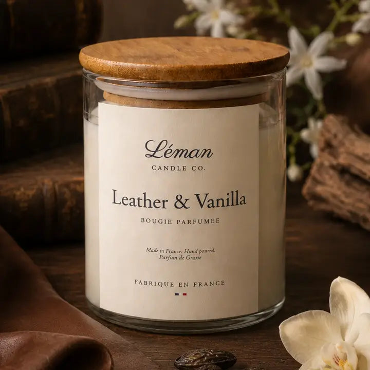 Bougie parfumée Cuir & Vanille - 370g
