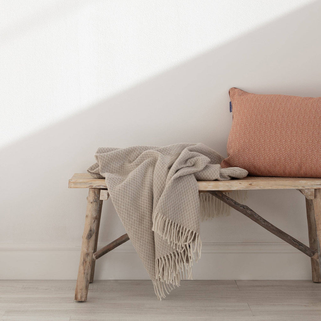 Plaid Coast beige à franges – 130 × 170 cm