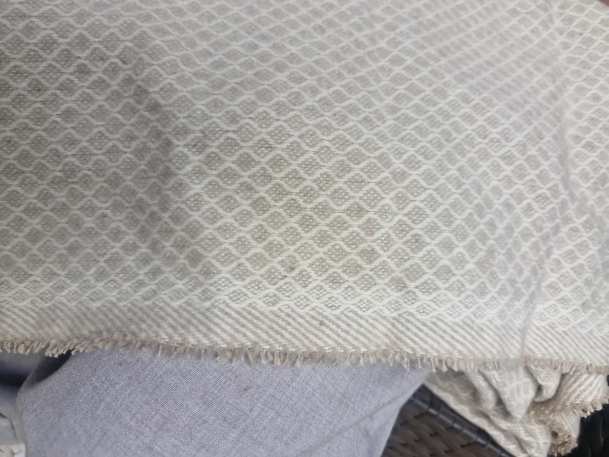 Plaid Coast beige à franges – 130 × 170 cm